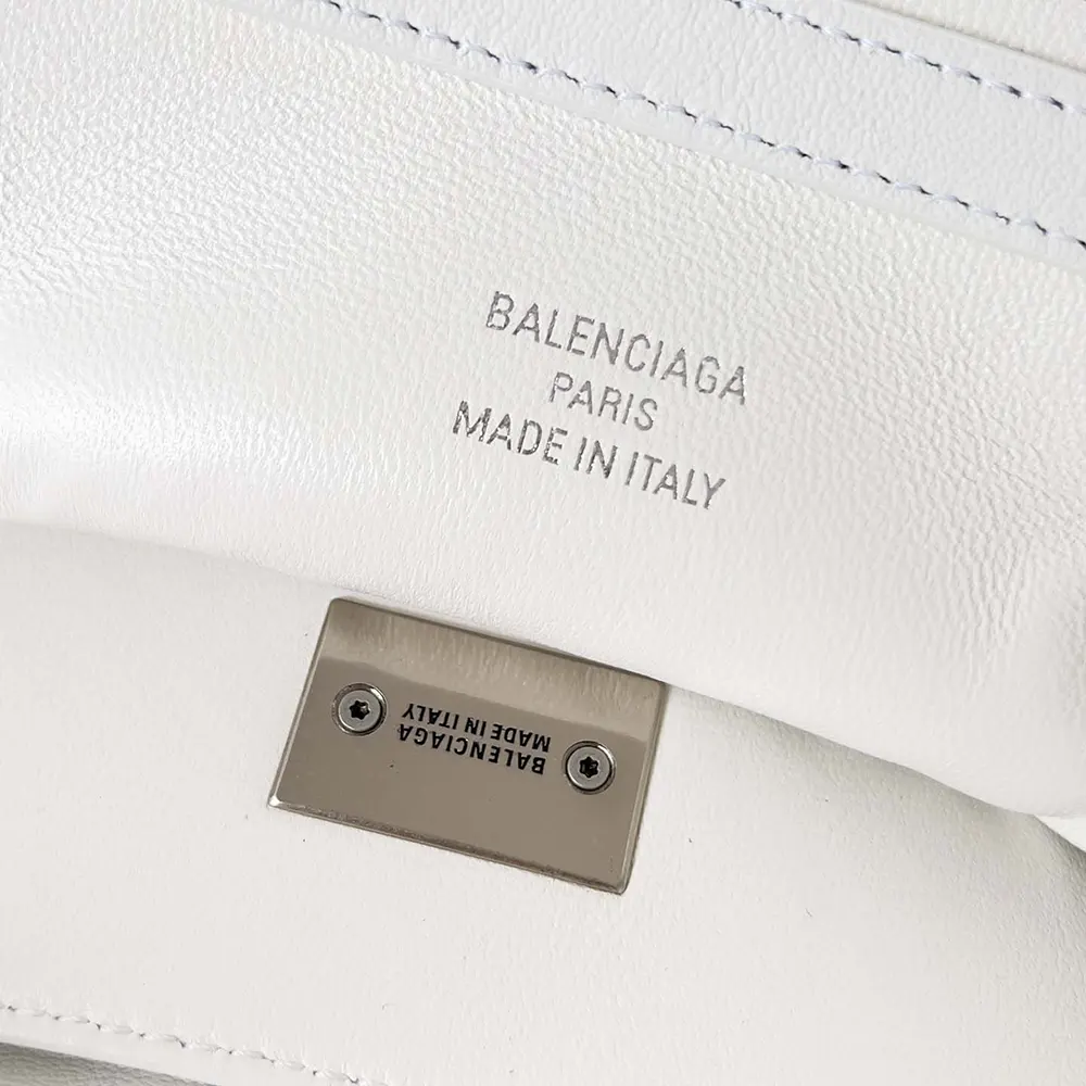 Balenciaga Women Rodeo Large Handbag in White Smooth Calfskin-Silver - image 8