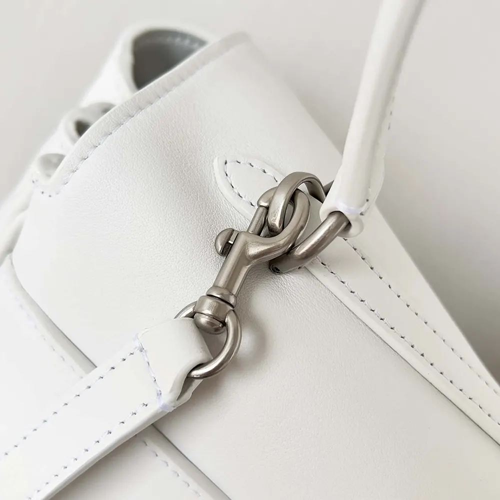 Balenciaga Women Rodeo Large Handbag in White Smooth Calfskin-Silver - image 7