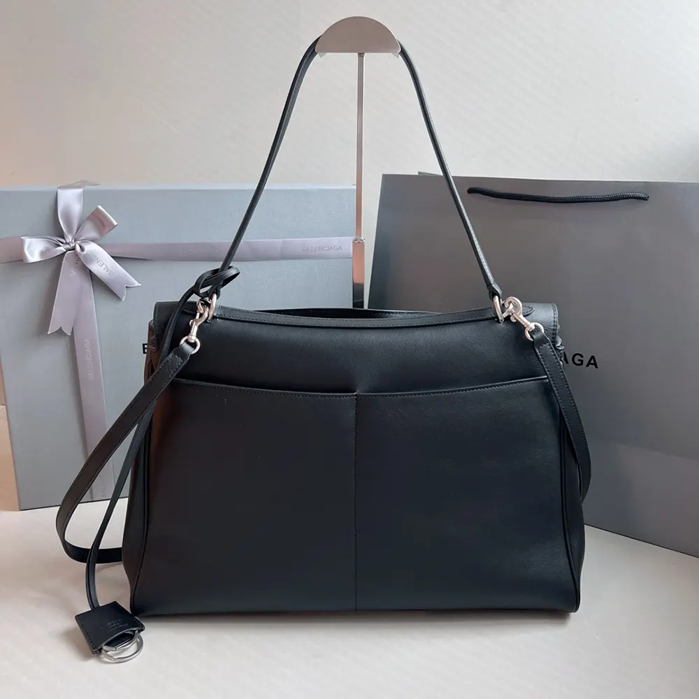Balenciaga Women Rodeo Medium Handbag in Black Smooth Calfskin-Silver - image 5