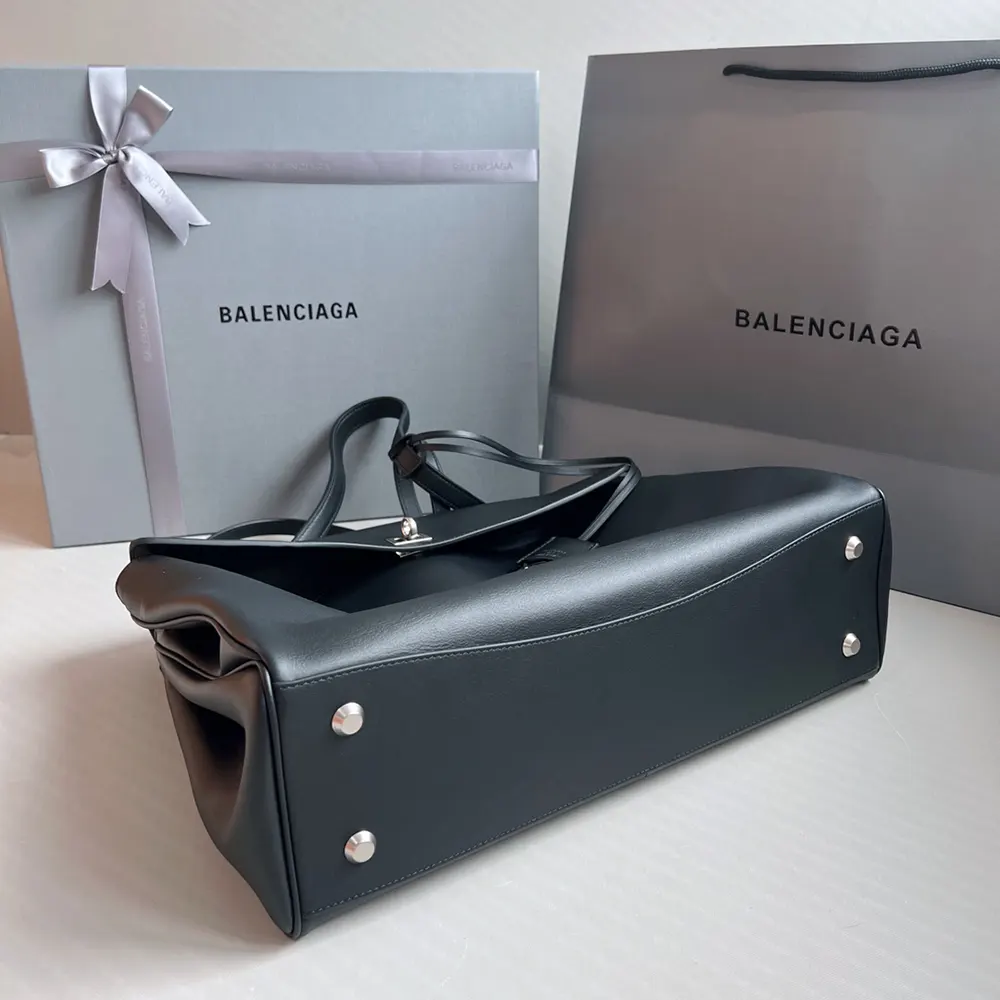 Balenciaga Women Rodeo Medium Handbag in Black Smooth Calfskin-Silver - image 7