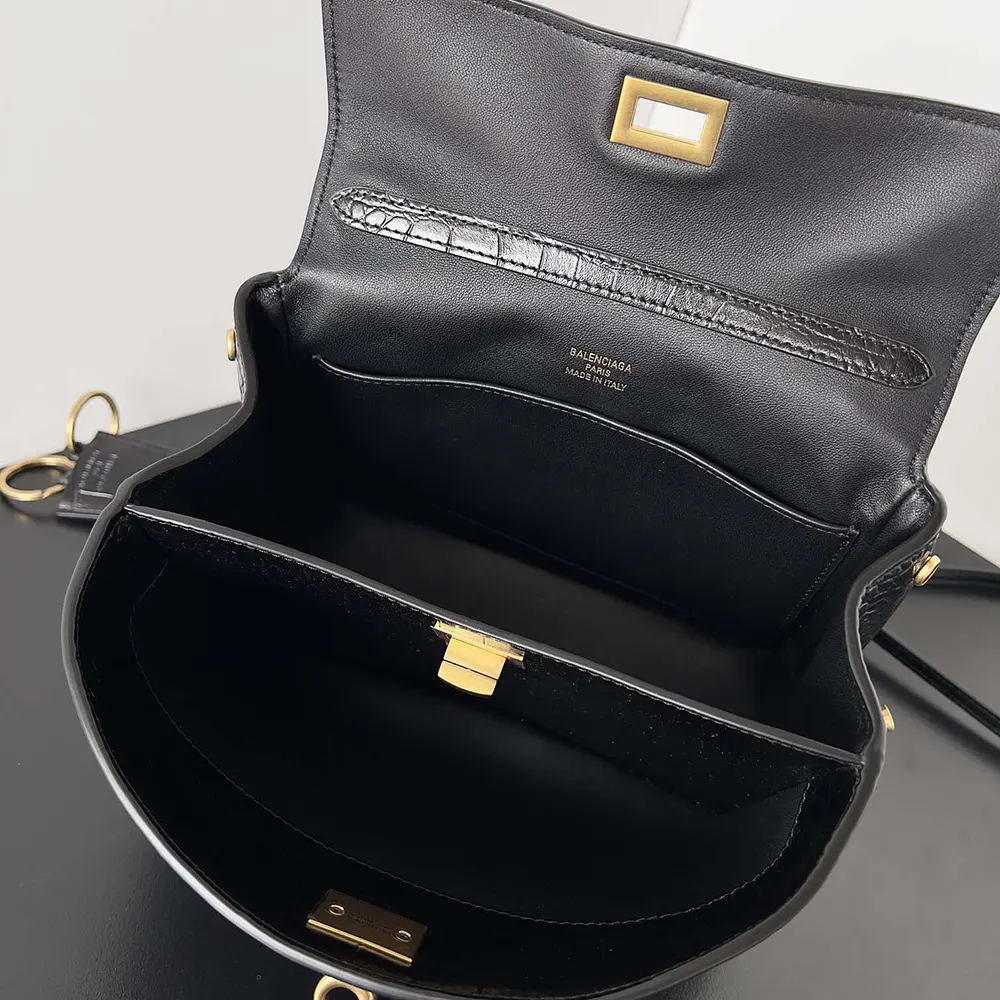 Balenciaga Women Rodeo Mini Handbag Supple Crocodile Embossed in Black - image 6