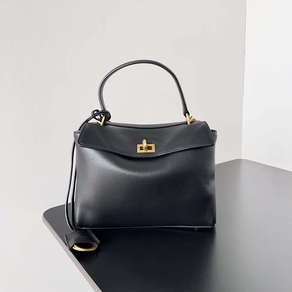 Close-up on silver hardware detail of Balenciaga Women Rodeo Mini Handbag