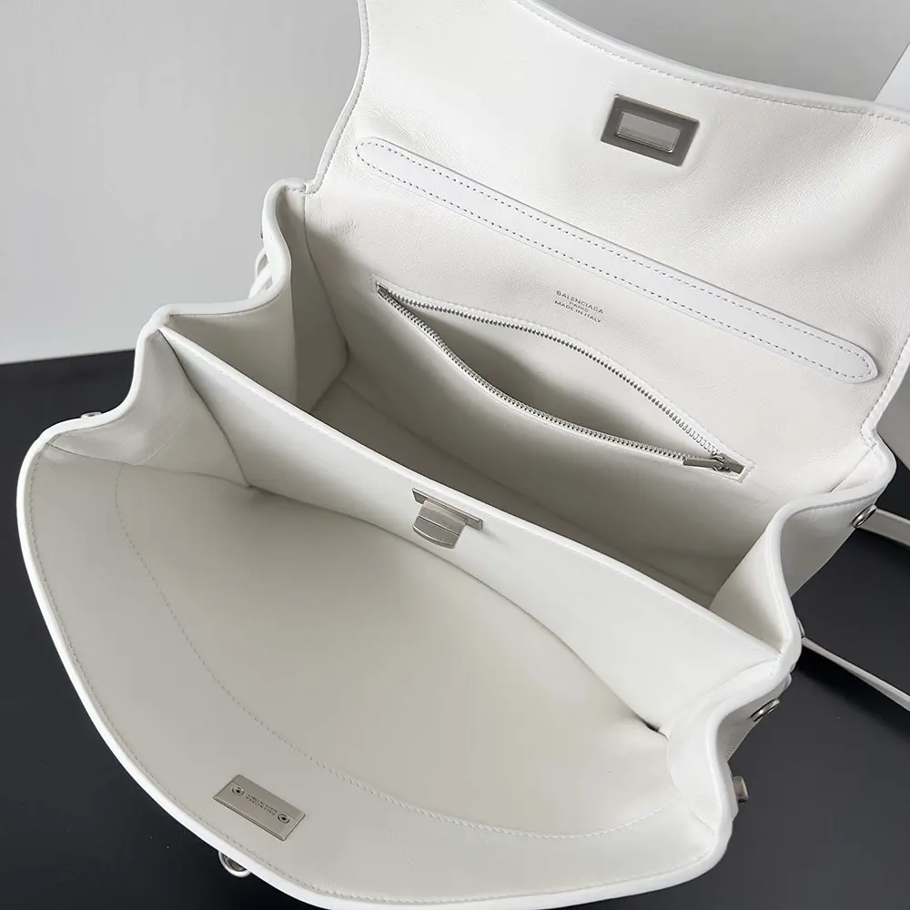 Balenciaga Women Rodeo Small Handbag in White Smooth Calfskin-Silver - image 5
