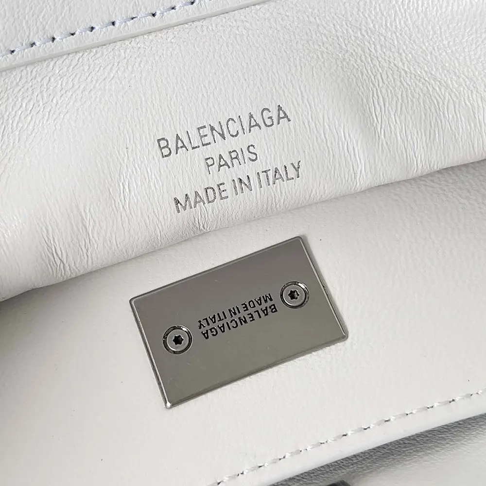 Balenciaga Women Rodeo Small Handbag in White Smooth Calfskin-Silver - image 8