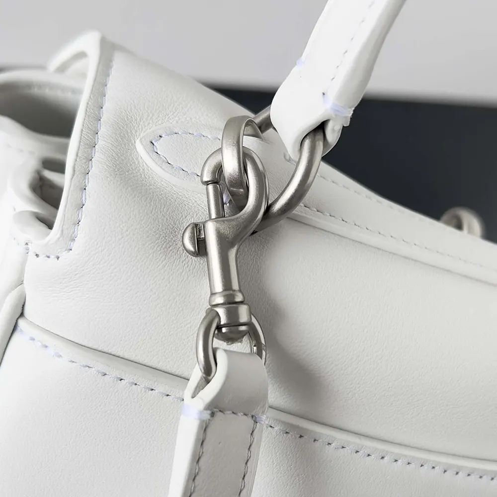 Balenciaga Women Rodeo Small Handbag in White Smooth Calfskin-Silver - image 7