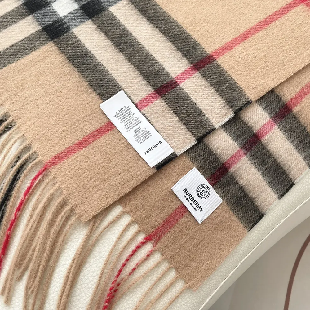 Burberry Unisex Check Cashmere Scarf-Beige - image 5