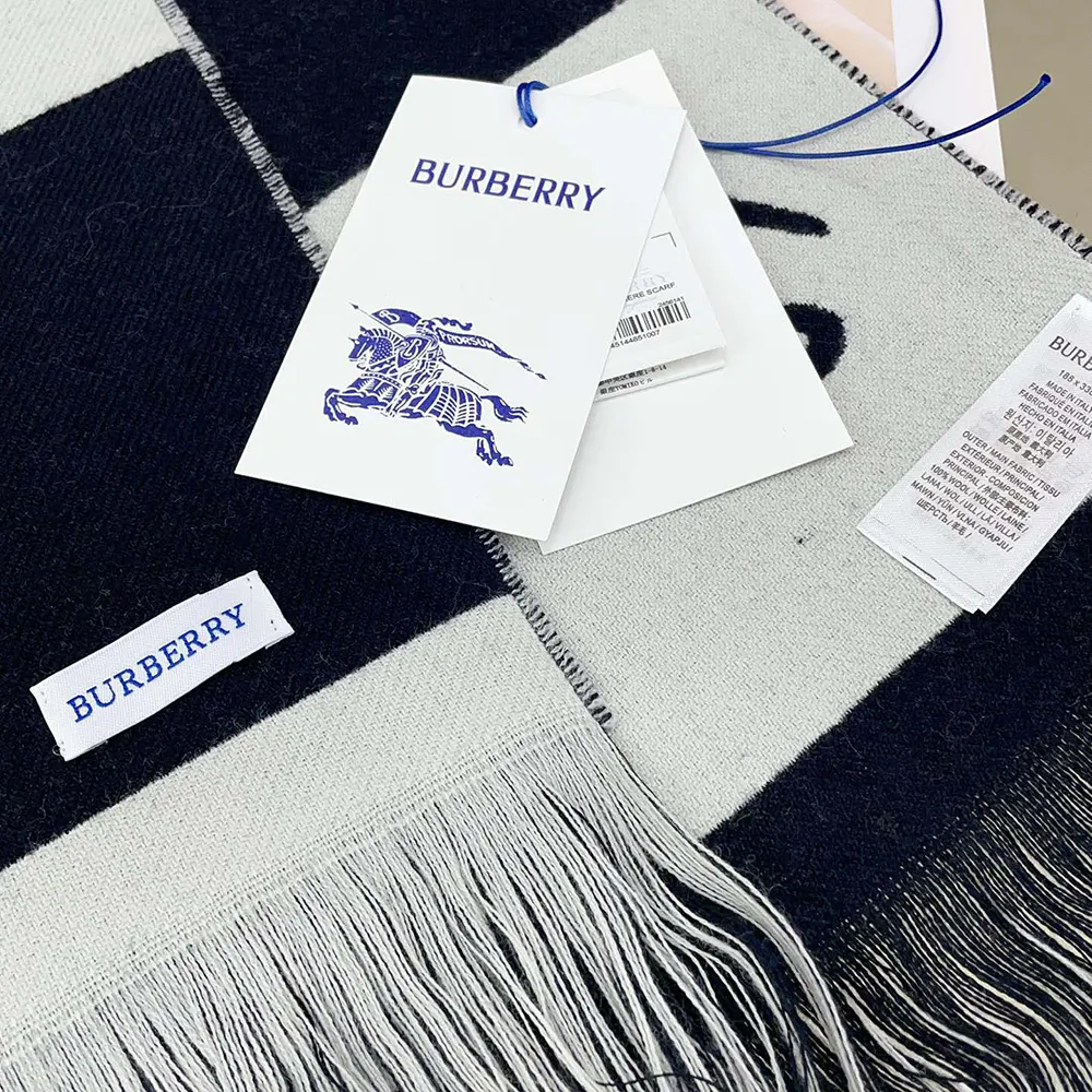 Burberry Unisex EKD Logo Wool Scarf-Grey - image 7