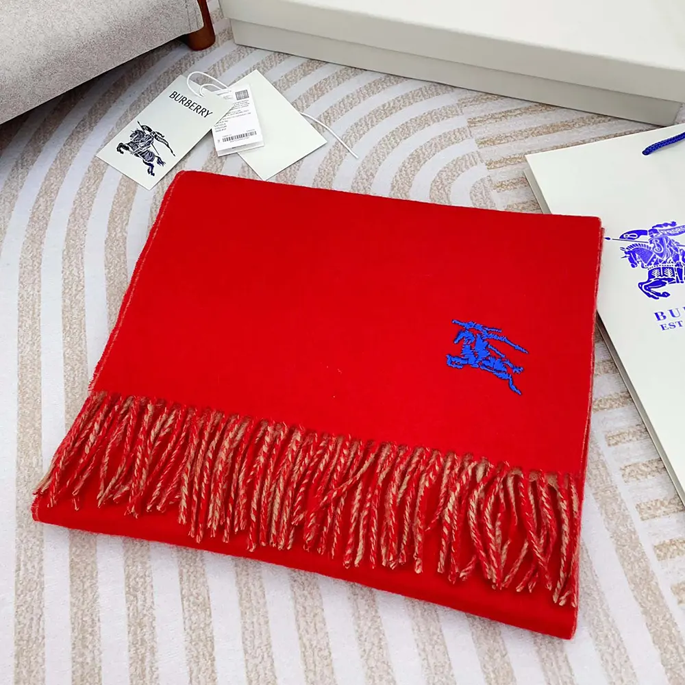 Burberry Unisex Reversible Cashmere Scarf-Red - image 4