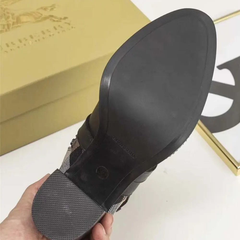 Burberry Women House Check and Leather Ankle Boots - image 9