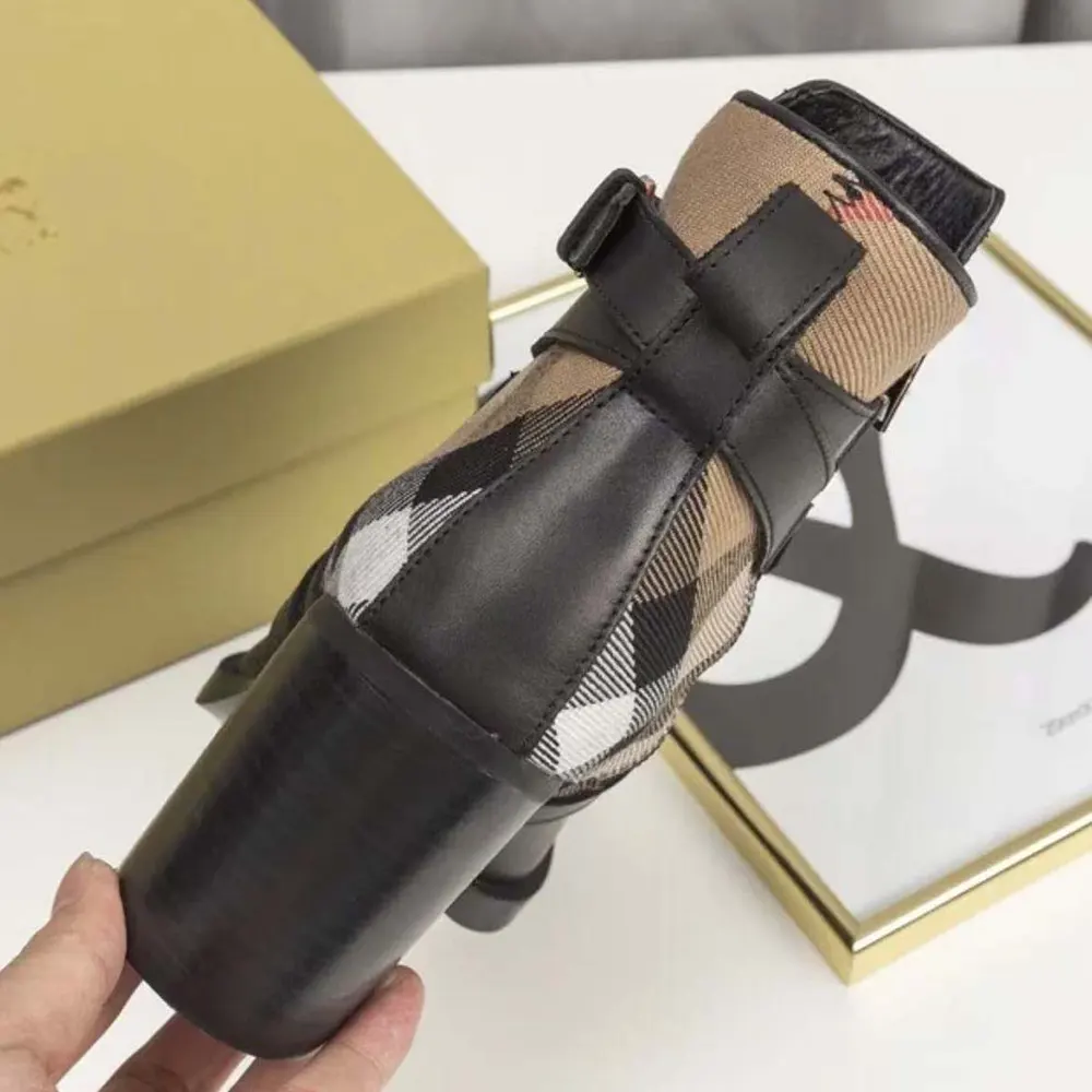 Burberry Women House Check and Leather Ankle Boots - image 10