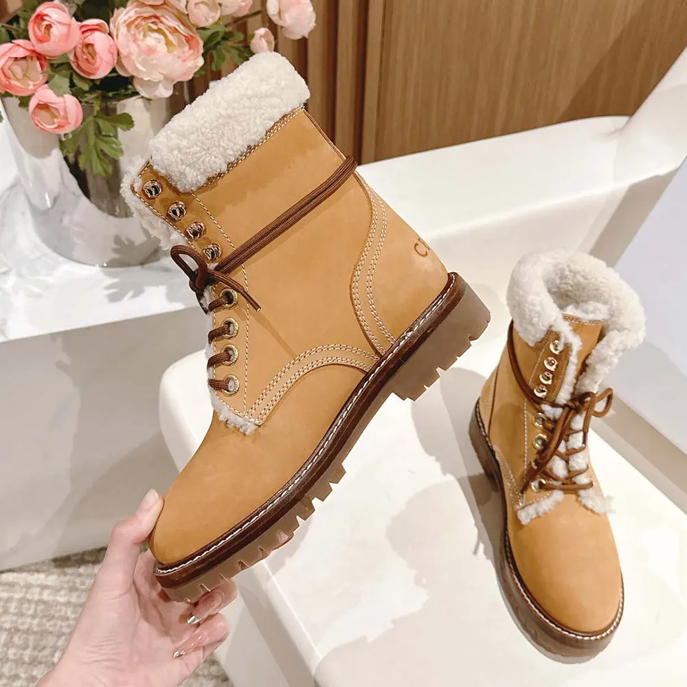 Celine Unisex Kurt Lace-up Mid Boot in Nubuck Calfskin and Shearling - image 5