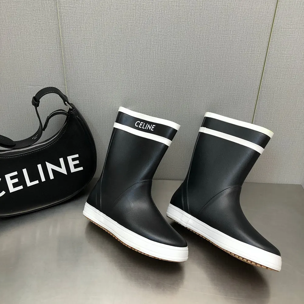 Celine Women Flat Half Boot Les Bottes DE Pont Celine in Natural Rubber-Black - image 4