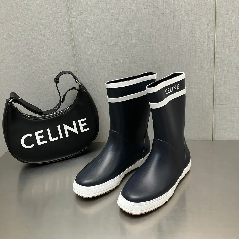 Top view showing the slip-on design of Celine Women Flat Half Boot Les Bottes DE Pont Celine