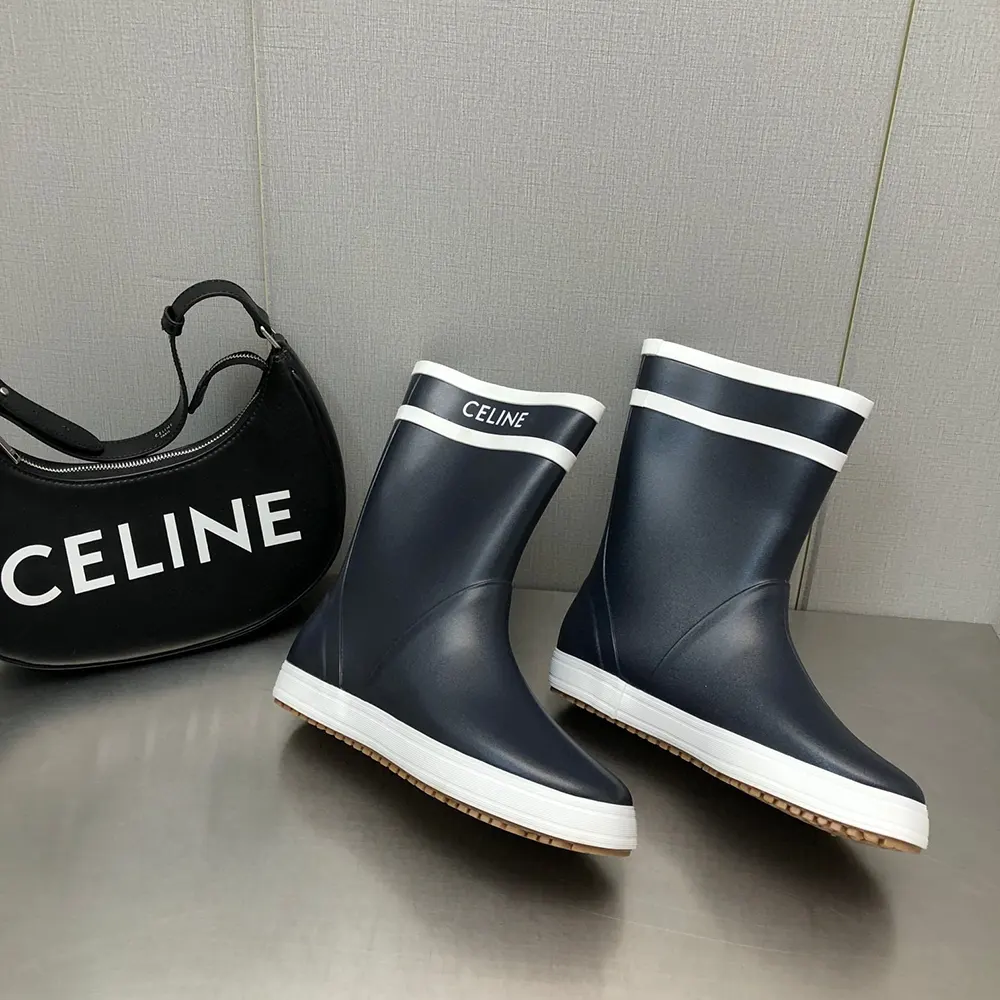 Celine Women Flat Half Boot Les Bottes DE Pont Celine in Natural Rubber-Black - image 5