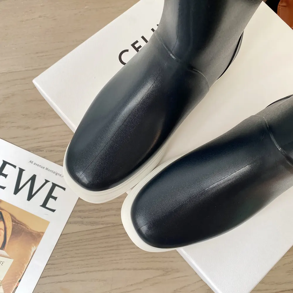 Celine Women Flat Half Boot Les Bottes DE Pont Celine in Natural Rubber-Black - image 7