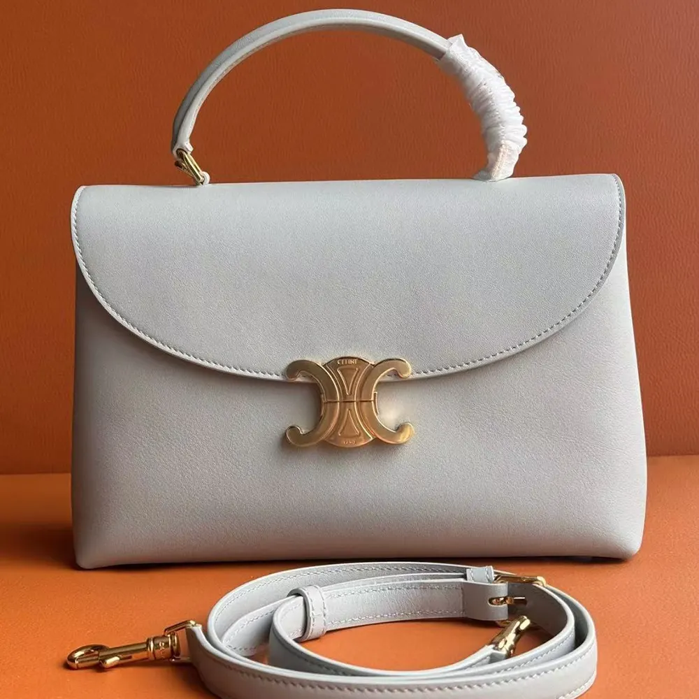 Close-up of silver hardware on Celine Women Medium Nino Bag