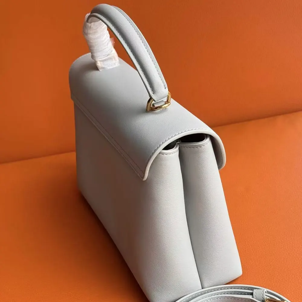 Celine Women Medium Nino Bag in Shiny Calfskin-White - image 5