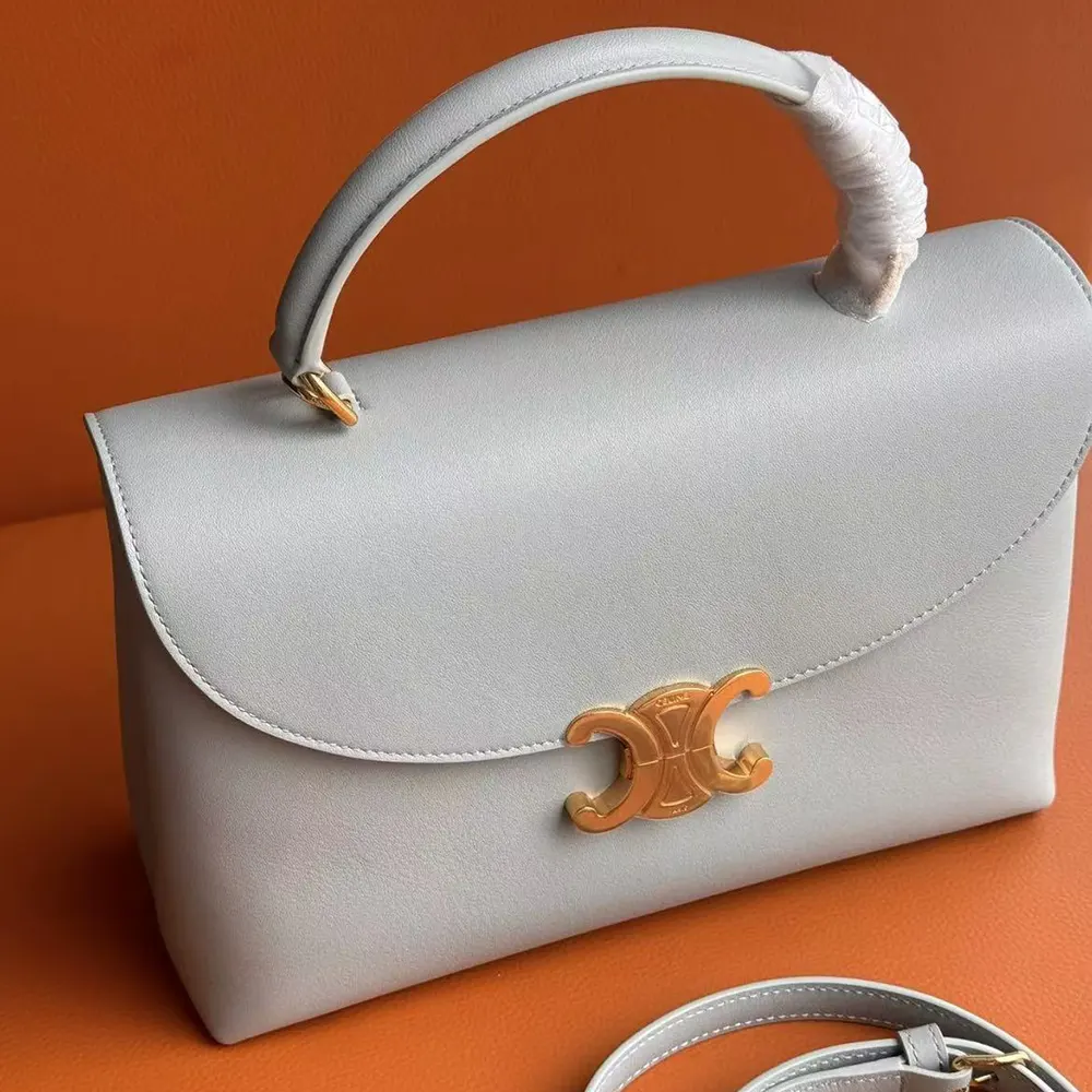 Celine Women Medium Nino Bag in Shiny Calfskin-White - image 4