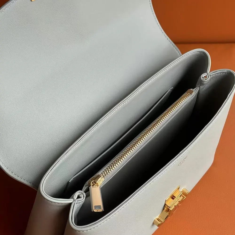 Celine Women Medium Nino Bag in Shiny Calfskin-White - image 6