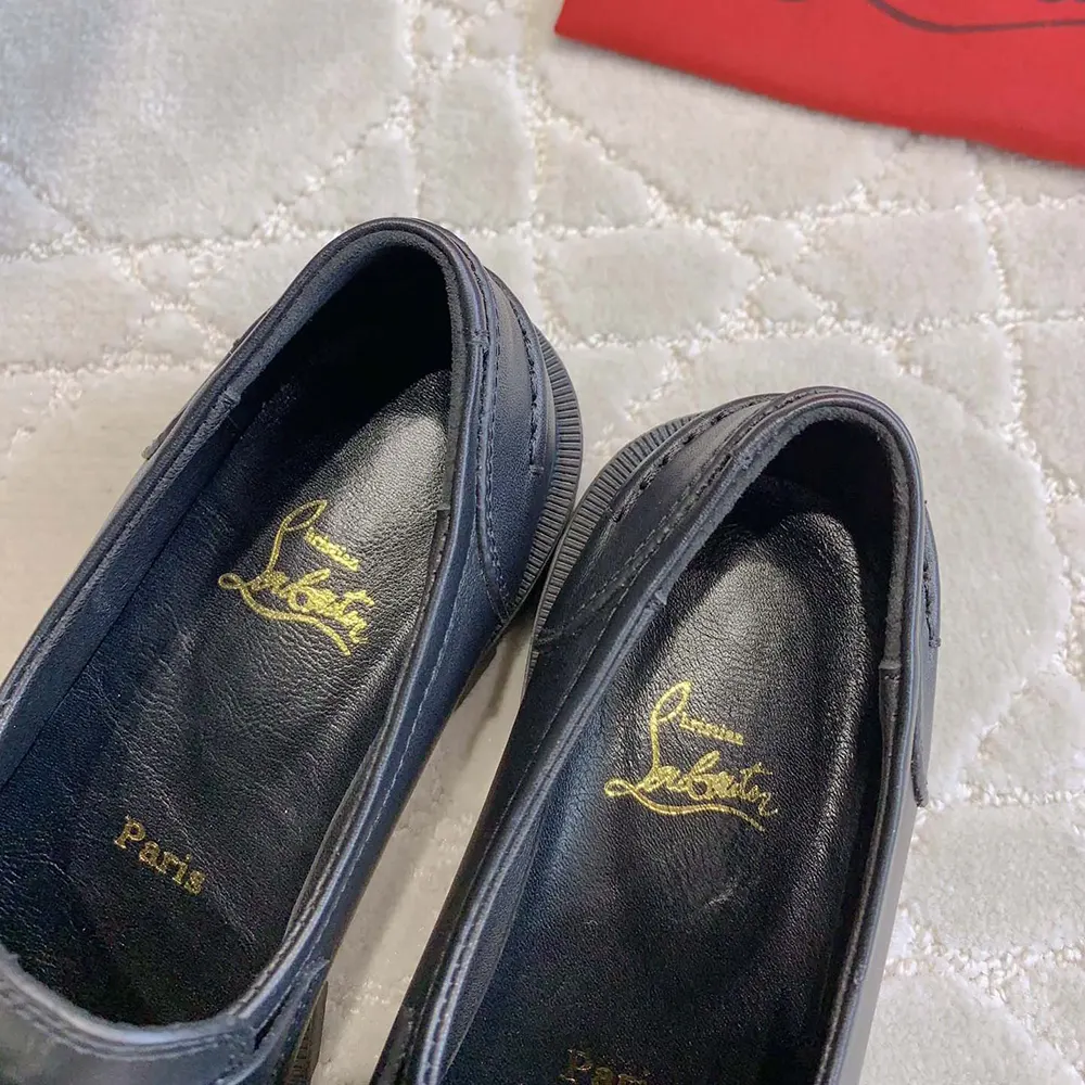 Christian Louboutin Women CL Moc Lug Loafers Calf leather-Black - image 9