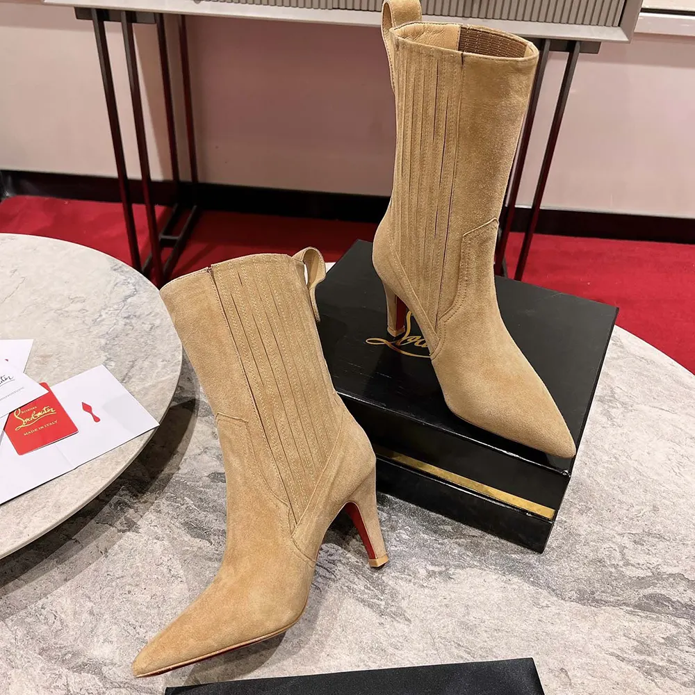 Christian Louboutin Women Santigag 85 mm Low Boots Veau Velours - image 5
