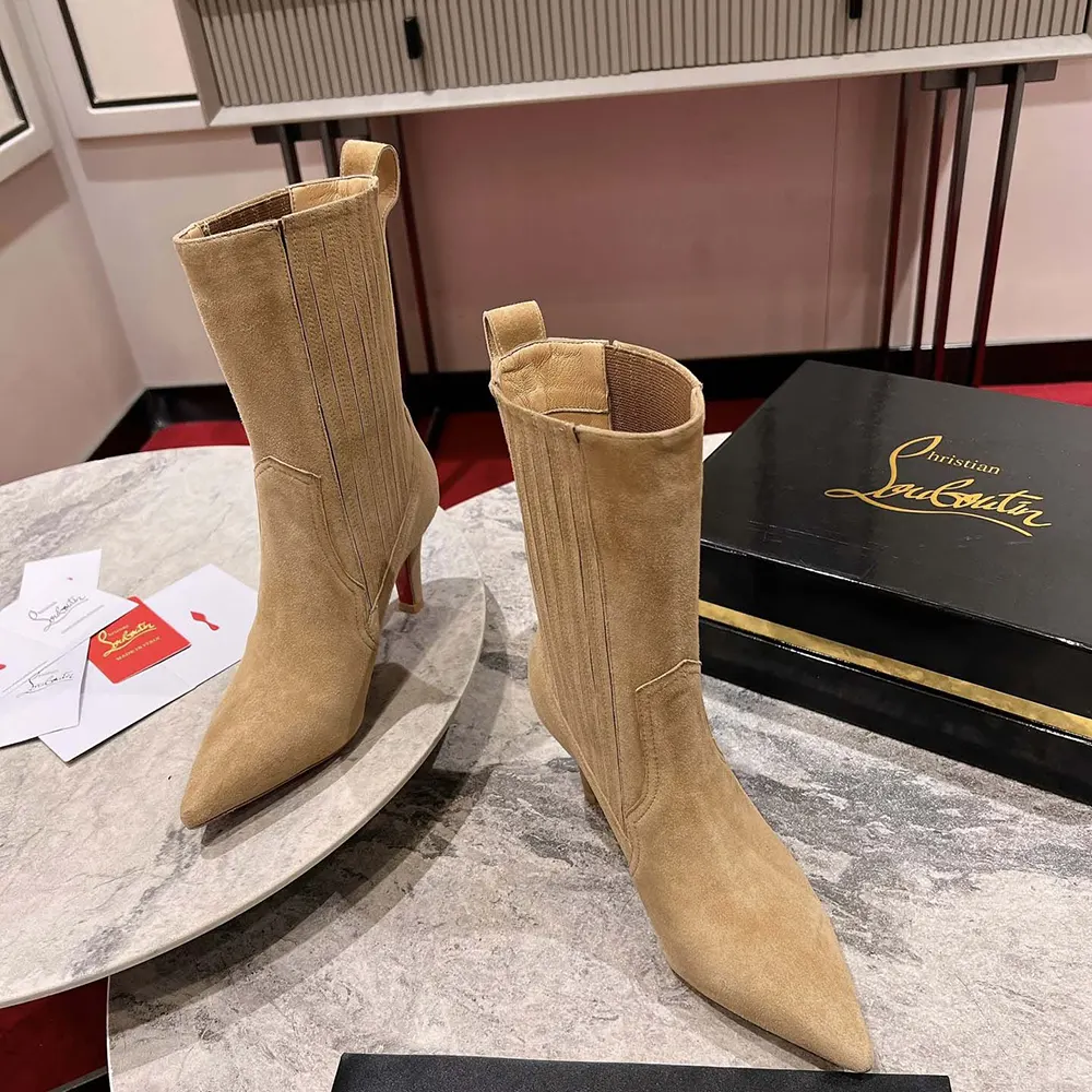 Christian Louboutin Women Santigag 85 mm Low Boots Veau Velours - image 4