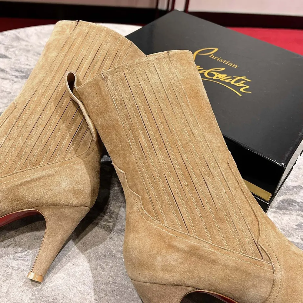 Christian Louboutin Women Santigag 85 mm Low Boots Veau Velours - image 8