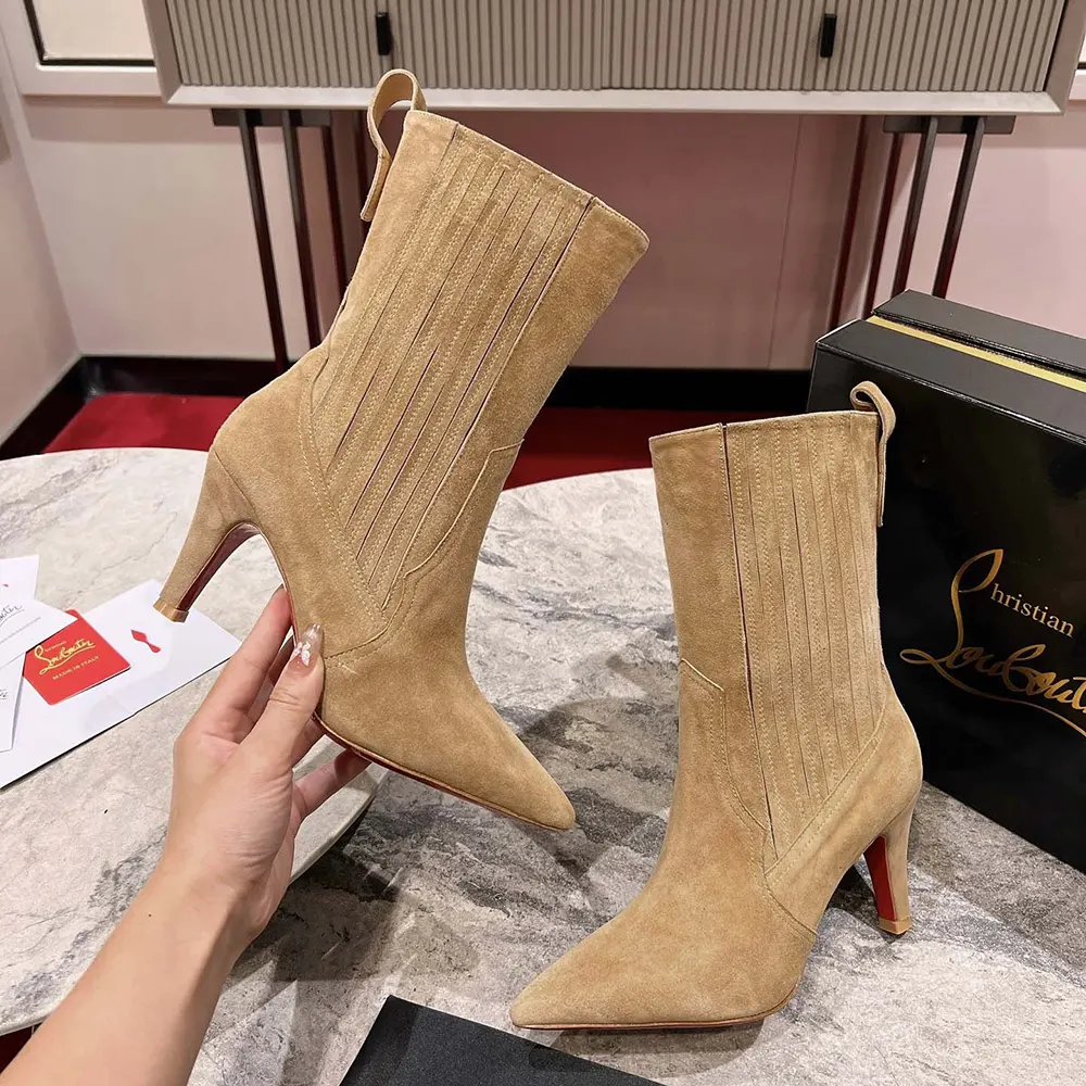 Christian Louboutin Women Santigag 85 mm Low Boots Veau Velours - image 7