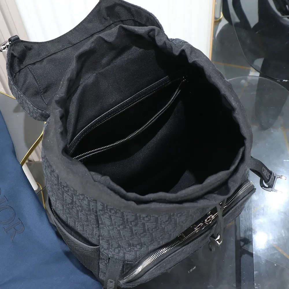 Dior Men Dior 8 Backpack with Flap Black Dior Oblique Jacquard - image 5