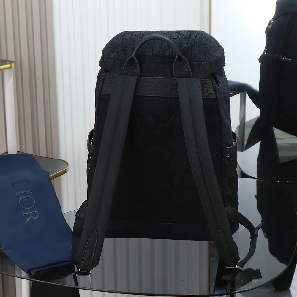Dior Men Dior 8 Backpack with Flap Black Dior Oblique Jacquard - image 4