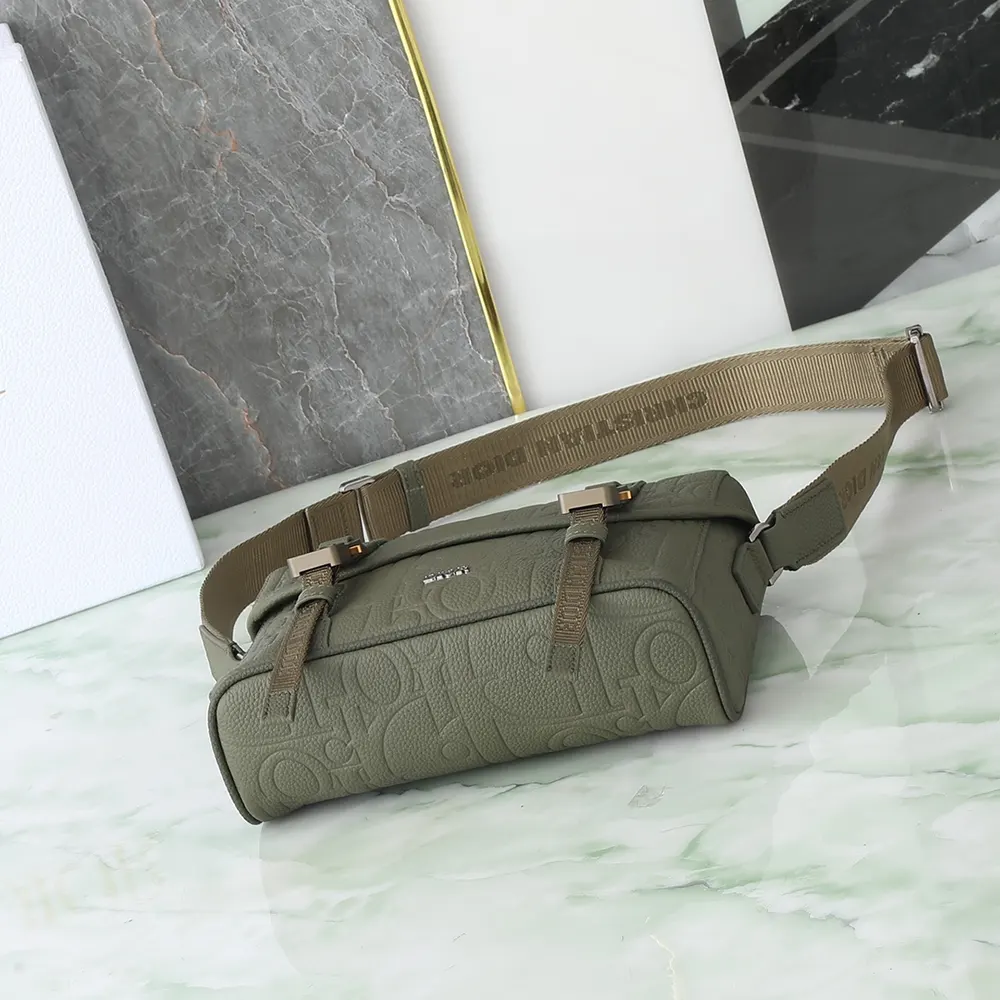Dior Men Hit the Road Messenger Bag with Flap Khaki Dior Gravity Leather - image 5