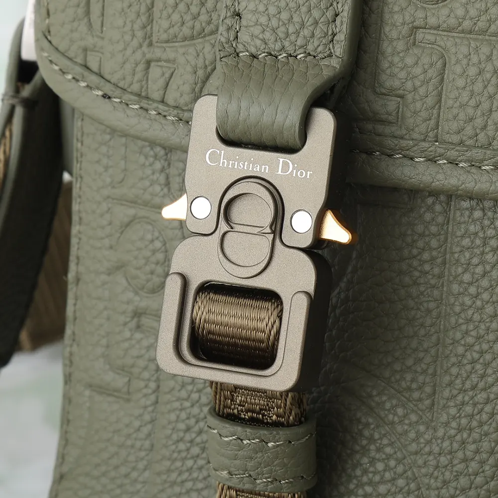 Dior Men Hit the Road Messenger Bag with Flap Khaki Dior Gravity Leather - image 9
