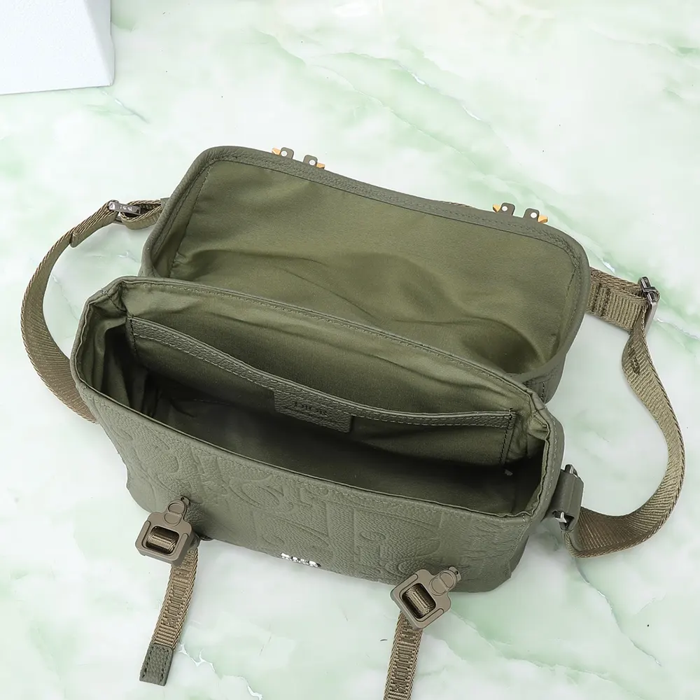 Dior Men Hit the Road Messenger Bag with Flap Khaki Dior Gravity Leather - image 6
