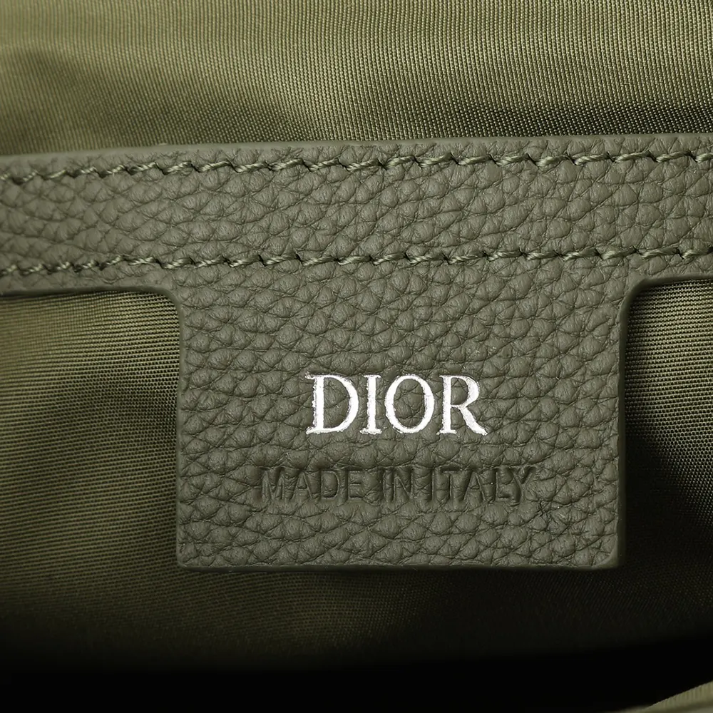 Dior Men Messenger Bag with Flap Khaki Dior Gravity Leather and Khaki Grained Calfskin - image 8