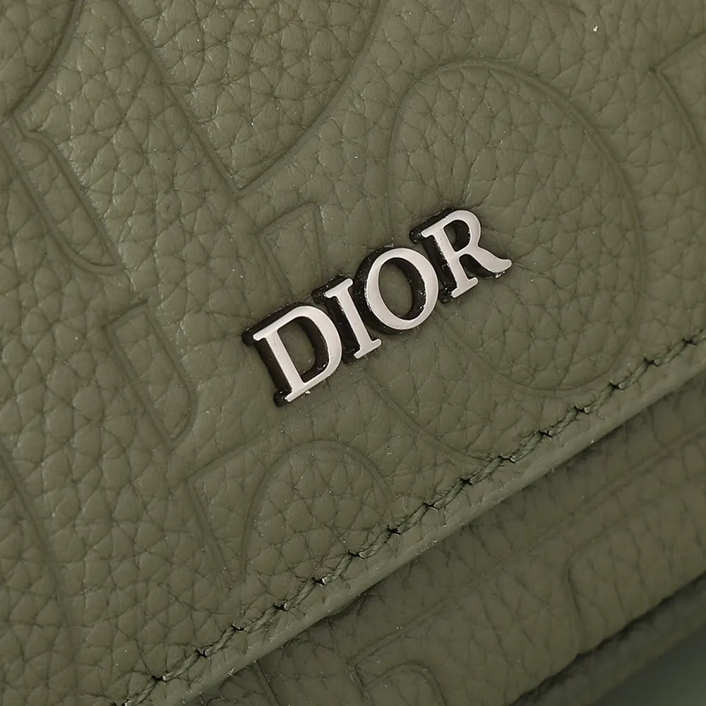 Dior Men Messenger Bag with Flap Khaki Dior Gravity Leather and Khaki Grained Calfskin - image 10
