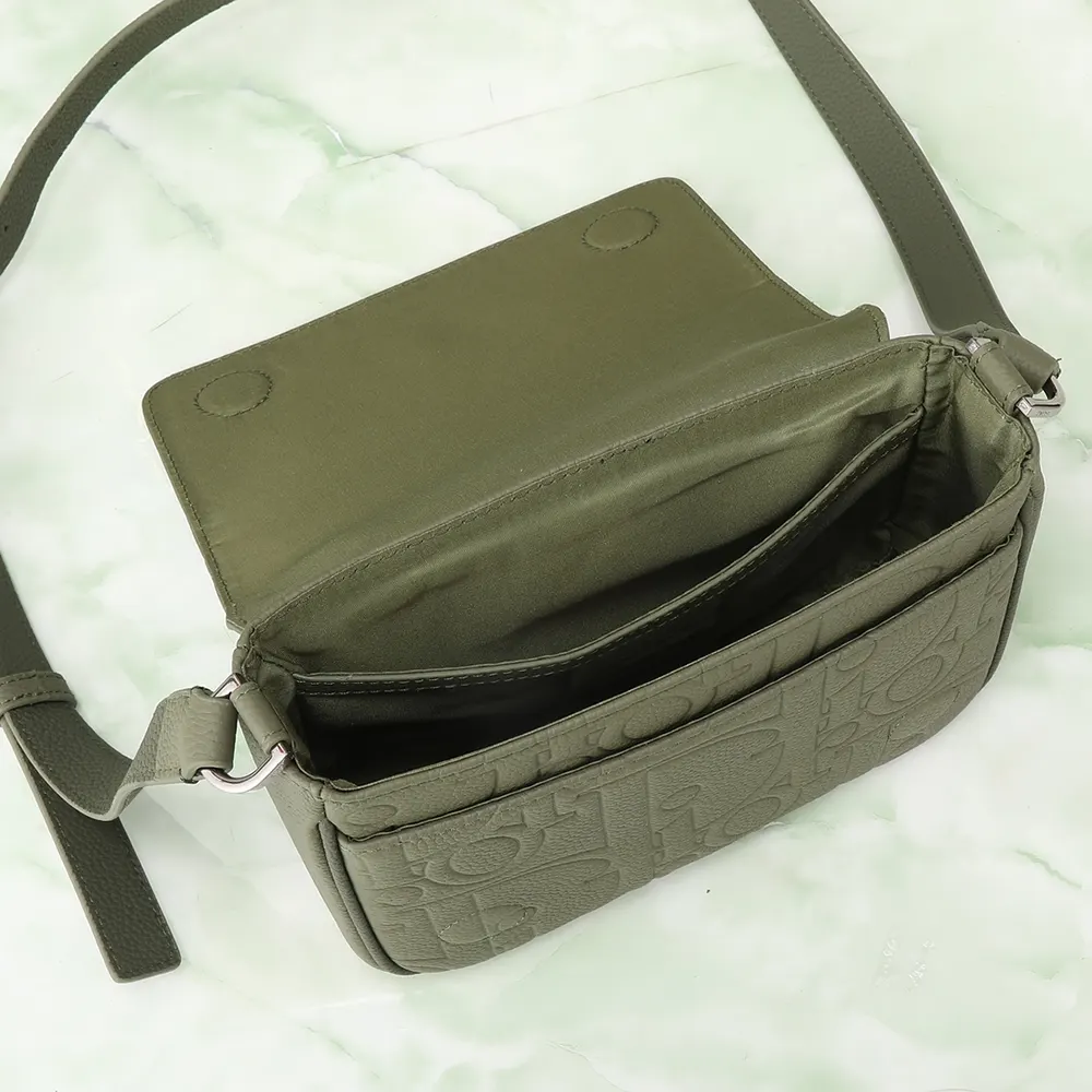 Dior Men Messenger Bag with Flap Khaki Dior Gravity Leather and Khaki Grained Calfskin - image 7