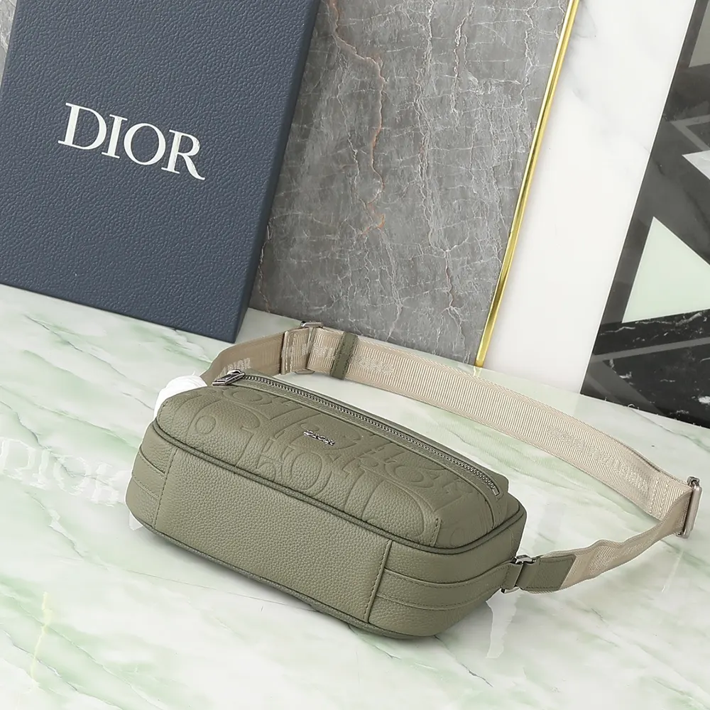 Dior Men Rider 2.0 Zipped Messenger Bag Khaki Dior Gravity Leather and Khaki Grained Calfskin - image 5