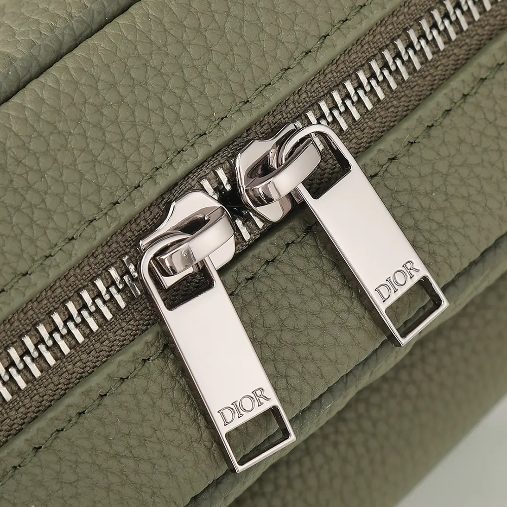 Dior Men Rider 2.0 Zipped Messenger Bag Khaki Dior Gravity Leather and Khaki Grained Calfskin - image 9