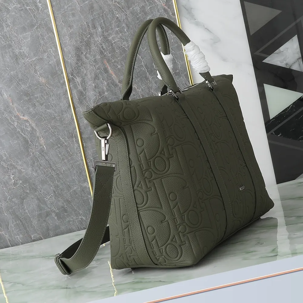 Dior Men Weekender 40 Khaki Dior Gravity Leather and Khaki Grained Calfskin - image 4