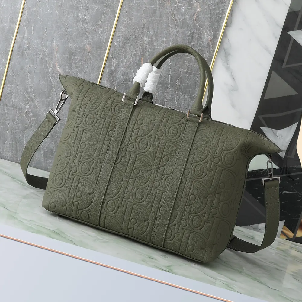 Side profile showing structured silhouette of Dior Men Weekender 40
