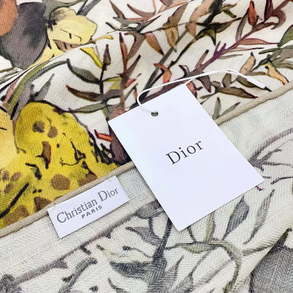 Dior Unisex Dior 4 Saisons Automne Soleil 90 Square Scarf Ecru Multicolor Silk Twill - image 5