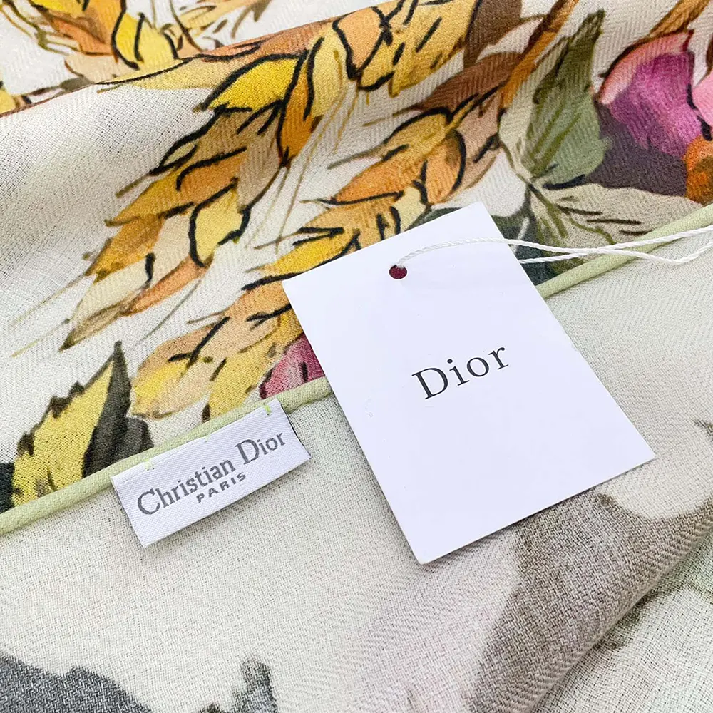Dior Unisex Dior 4 Saisons Été Soleil 90 Square Scarf Ecru Multicolor Silk Twill - image 6