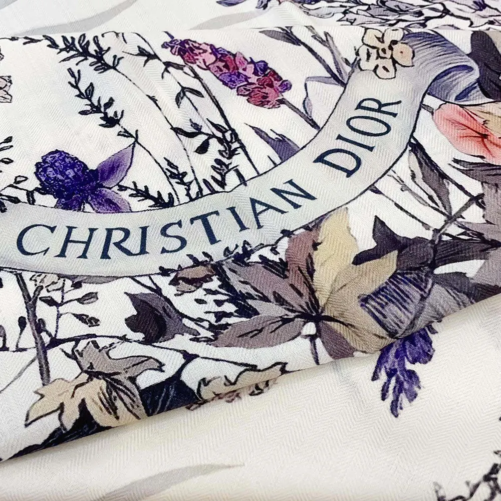 Dior Unisex Dior 4 Saisons Hiver Soleil 90 Square Scarf Ecru Multicolor Silk Twill - image 7