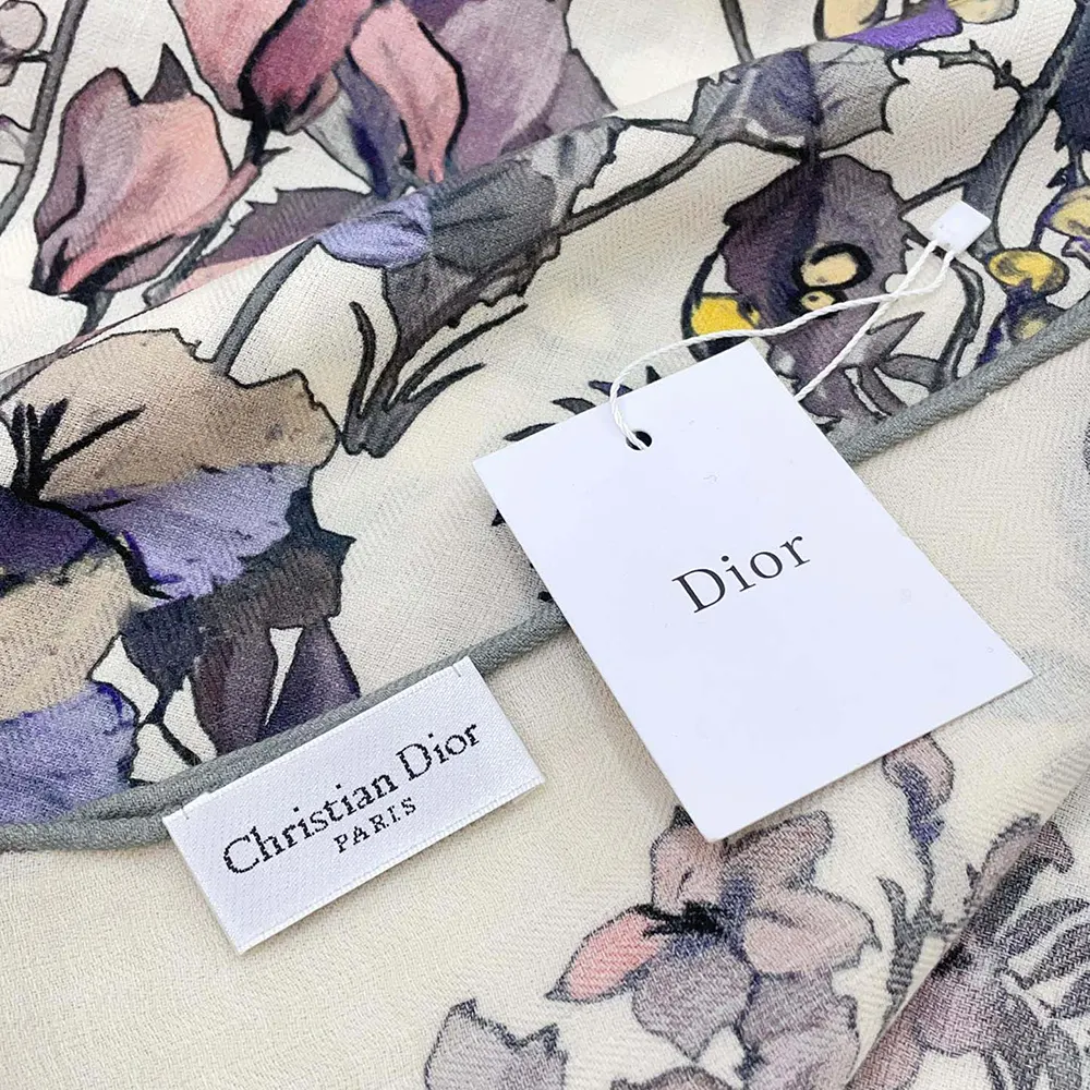 Dior Unisex Dior 4 Saisons Hiver Soleil 90 Square Scarf Ecru Multicolor Silk Twill - image 6
