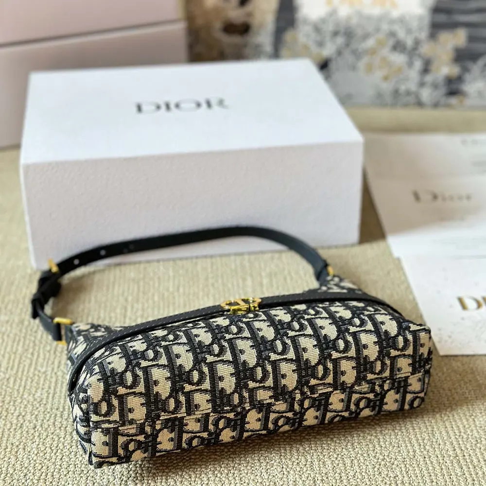 Dior Women 30 Montaigne Cigale Mini Bag Blue Dior Oblique Jacquard - image 8