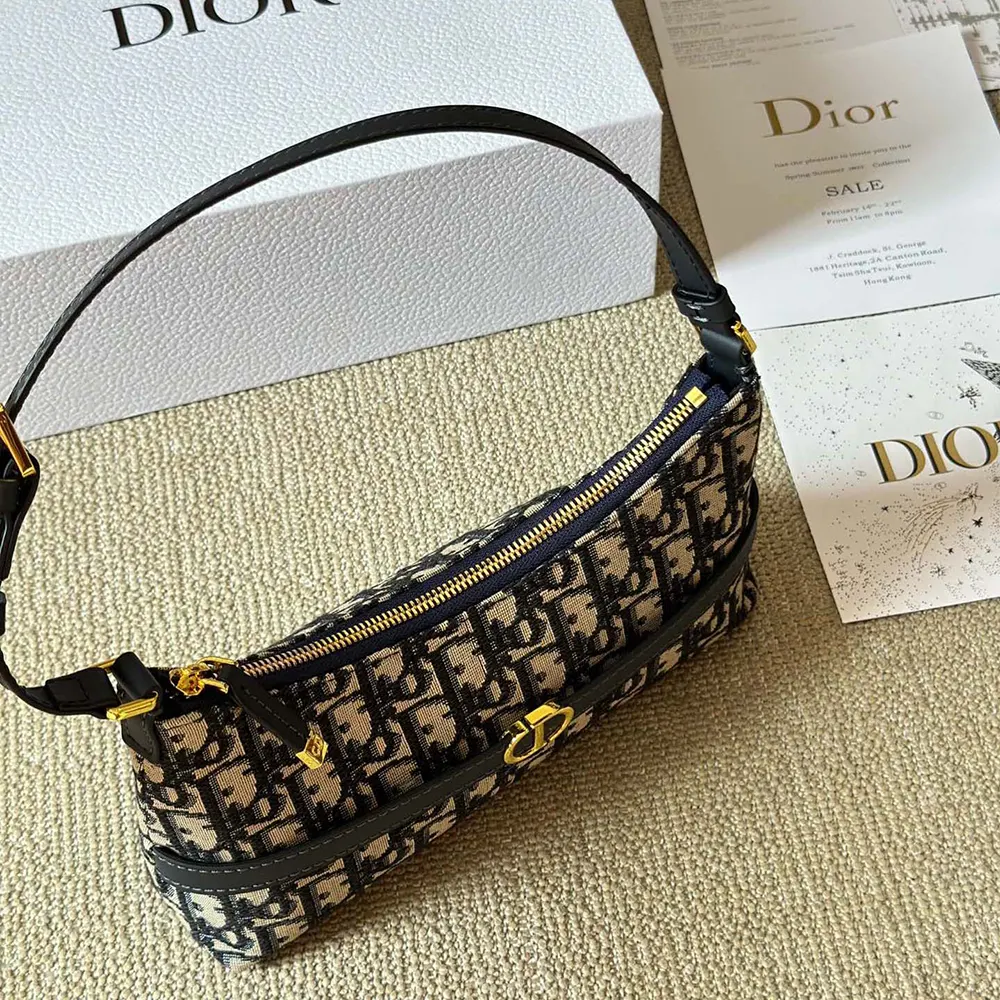 Dior Women 30 Montaigne Cigale Mini Bag Blue Dior Oblique Jacquard - image 7