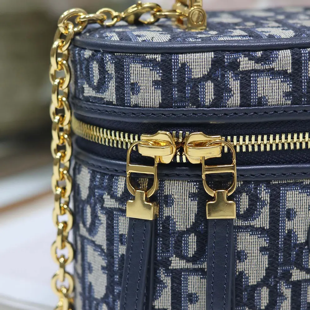 Dior Women 30 Montaigne Mini Vanity Case Blue Dior Oblique Jacquard - image 8
