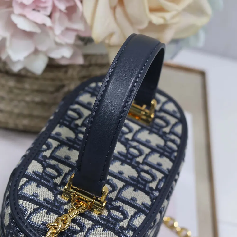 Dior Women 30 Montaigne Mini Vanity Case Blue Dior Oblique Jacquard - image 7