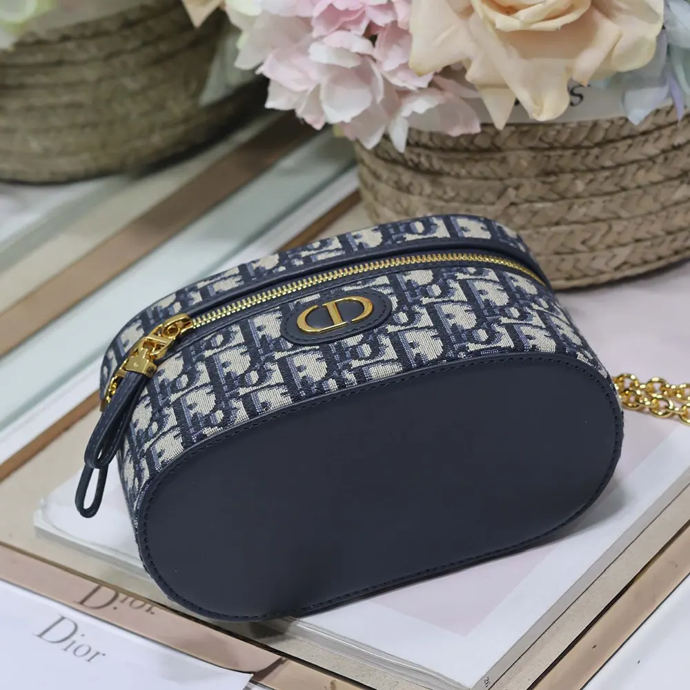Dior Women 30 Montaigne Mini Vanity Case Blue Dior Oblique Jacquard - image 6