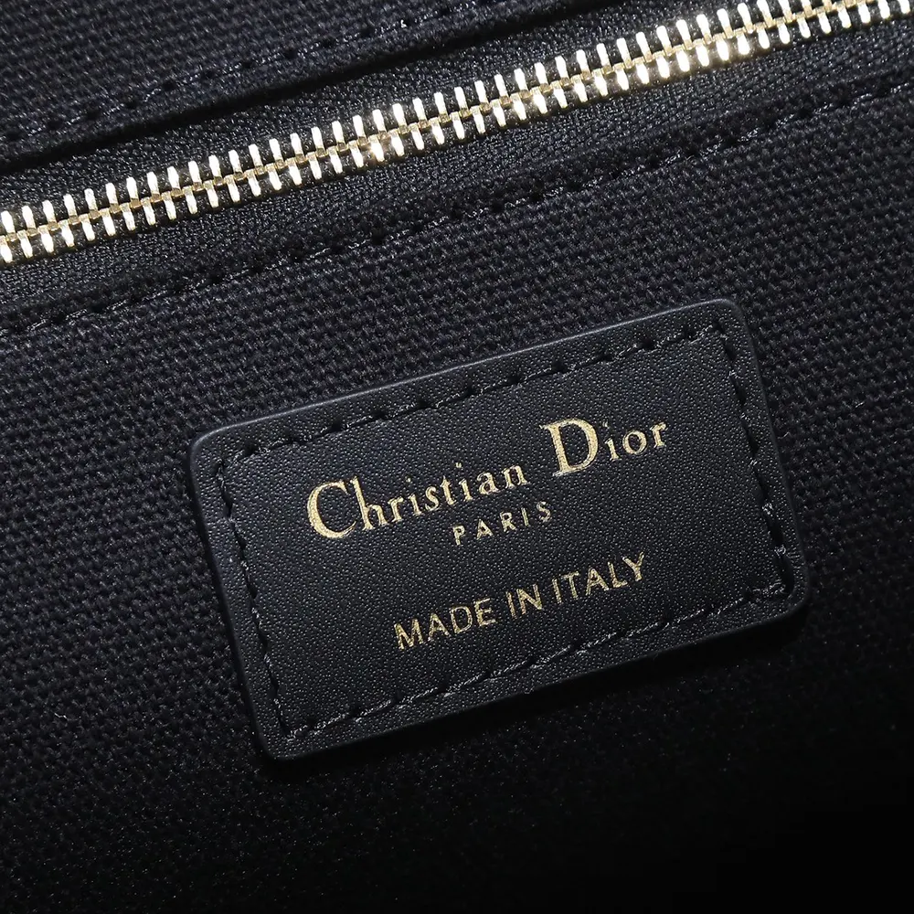 Dior Women Medium Dior Book Tote Black and White Plan de Paris Embroidery with Black Calfskin - image 10